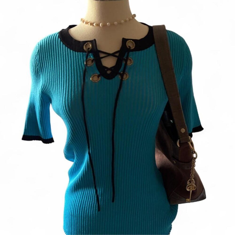 Belldini Women's Blue and Black Blouse